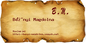Bényi Magdolna névjegykártya